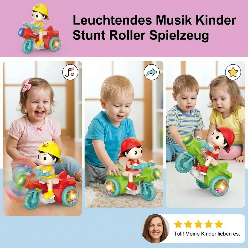 Leuchtendes Musik Kinder Stunt Roller Spielzeug