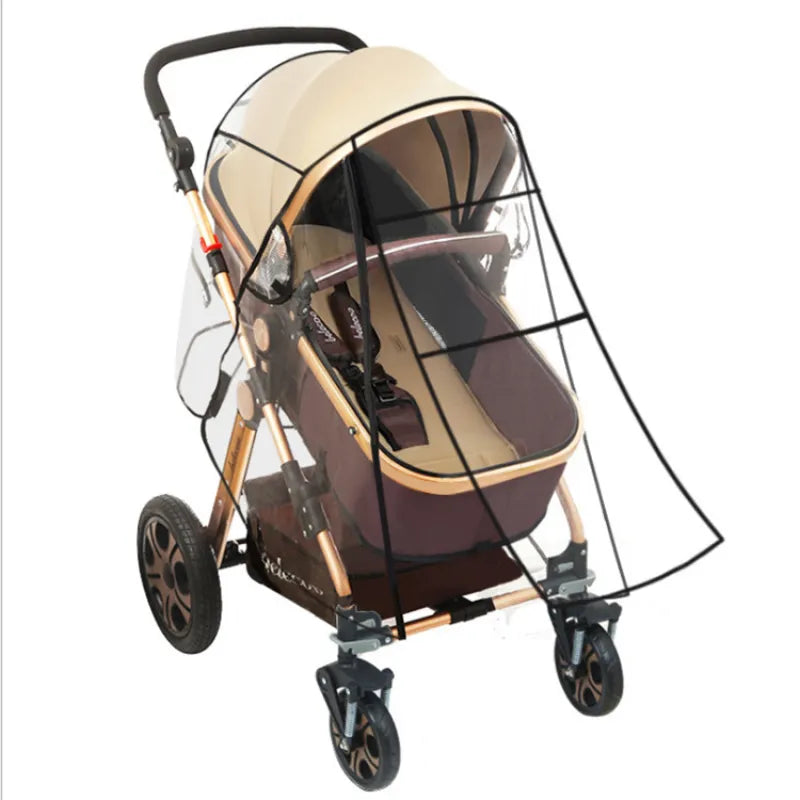 Kinderwagen Regenschutz – Transparente Wetterschutzhaube für Buggy