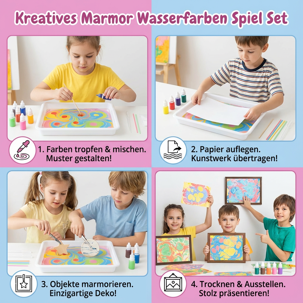 Kreatives Marmor Wasserfarben Spiel Set