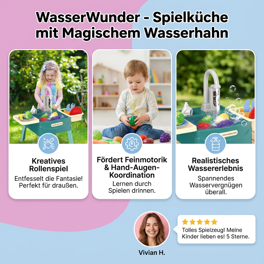 WasserWunder - Spielküche mit Magischem Wasserhahn