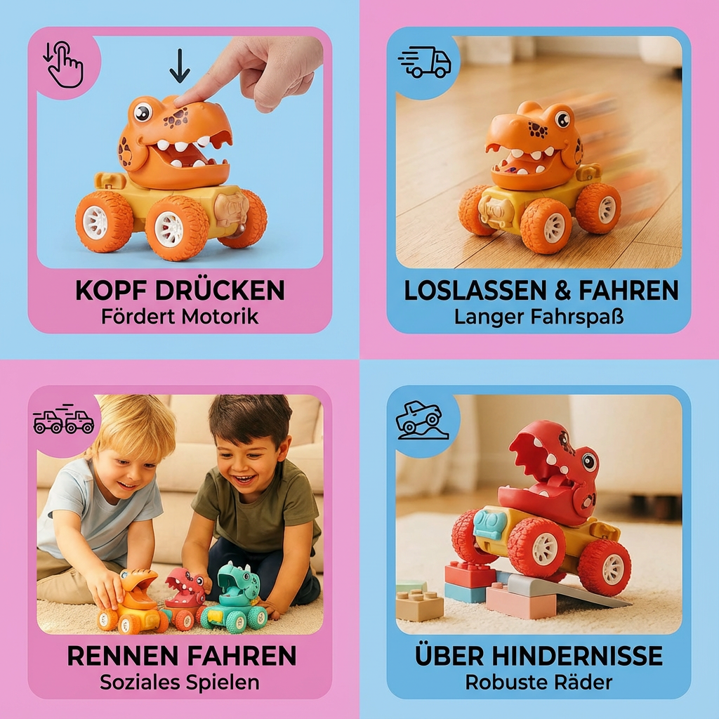 PUSH & DRIVE DINO MONSTERTRUCKS