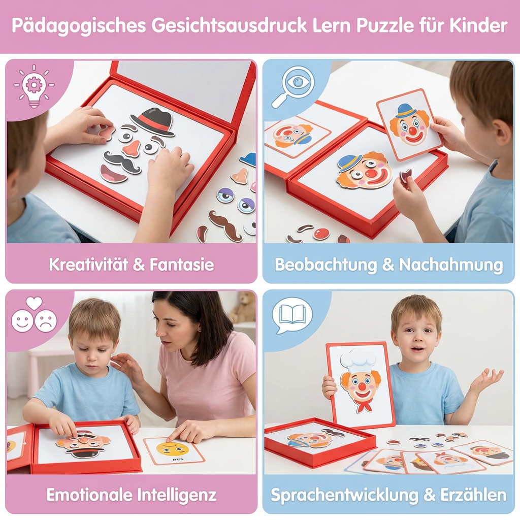 Pädagogisches Gesichtsausdruck Lern Puzzle für Kinder