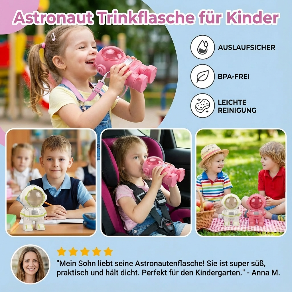 Astronaut Trinkflasche für Kinder