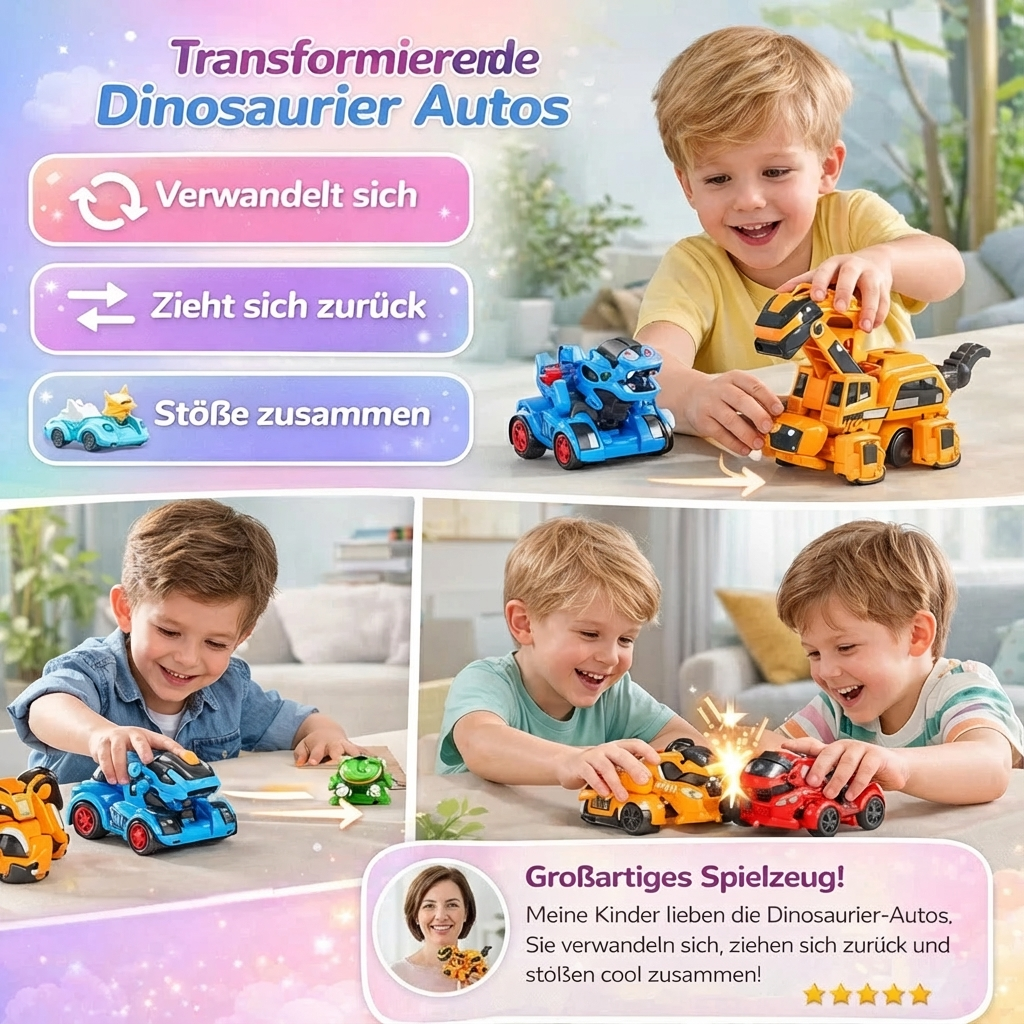 Transformierende Dinosaurier Autos