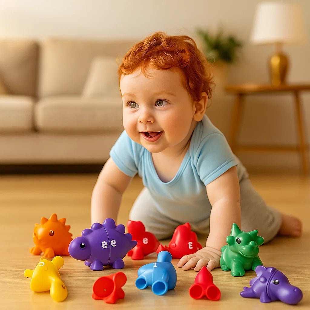 Pädagogisches Montessori Farben Dinosaurier Sortier Spiel Set
