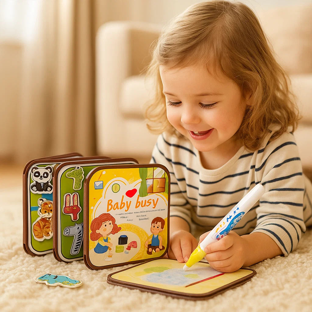 2in1 Magisches Montessori Geschichten Buch zum Malen und Spielen