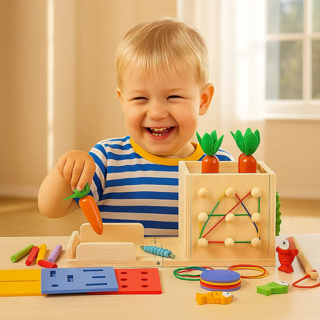 6in1 Montessori Holz Formen und Figuren Lernspiel Würfel