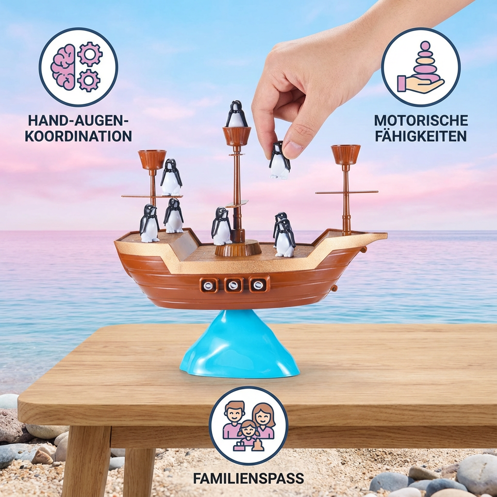 Pinguin Piraten Schiff Gleichgewichtsspiel