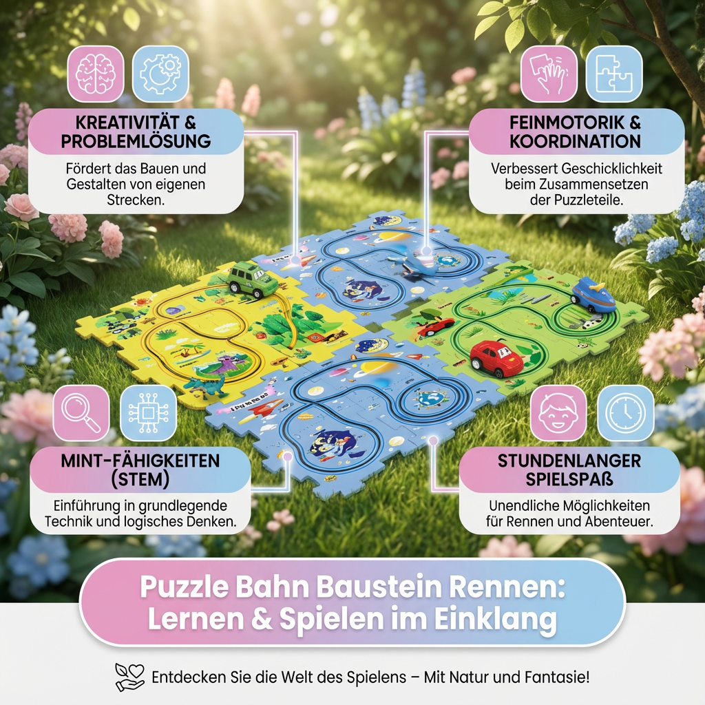 Puzzle Bahn Baustein Rennen