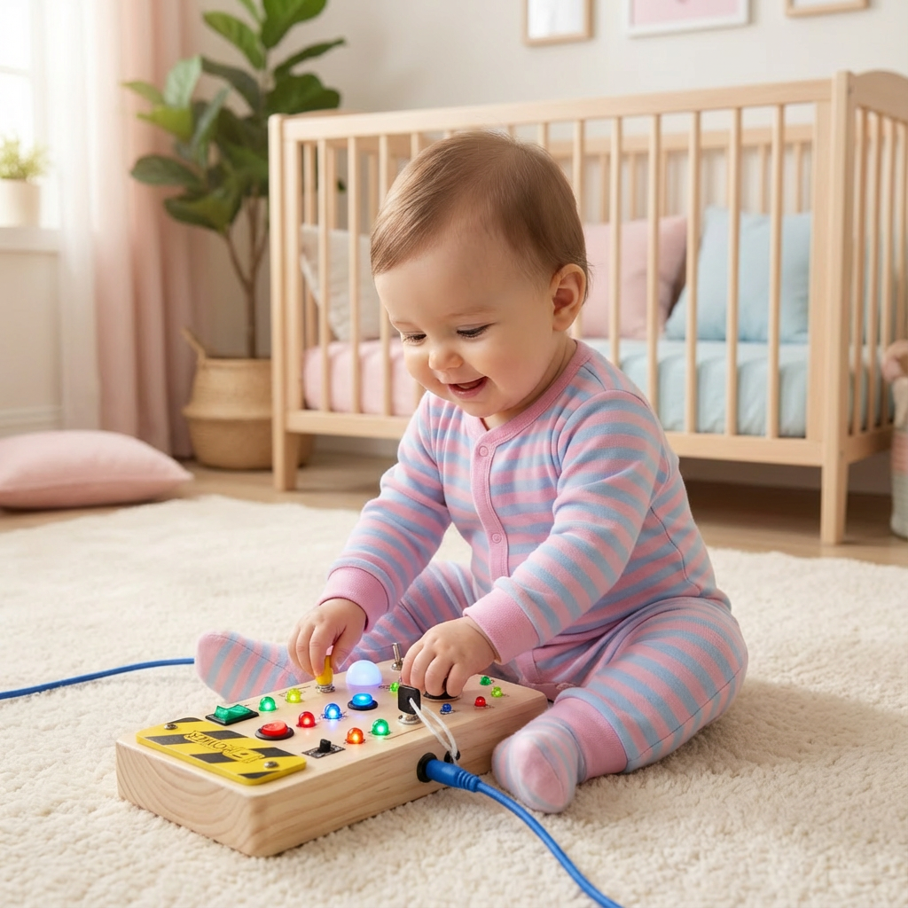 Montessori Beschäftigungs Tafel aus Holz