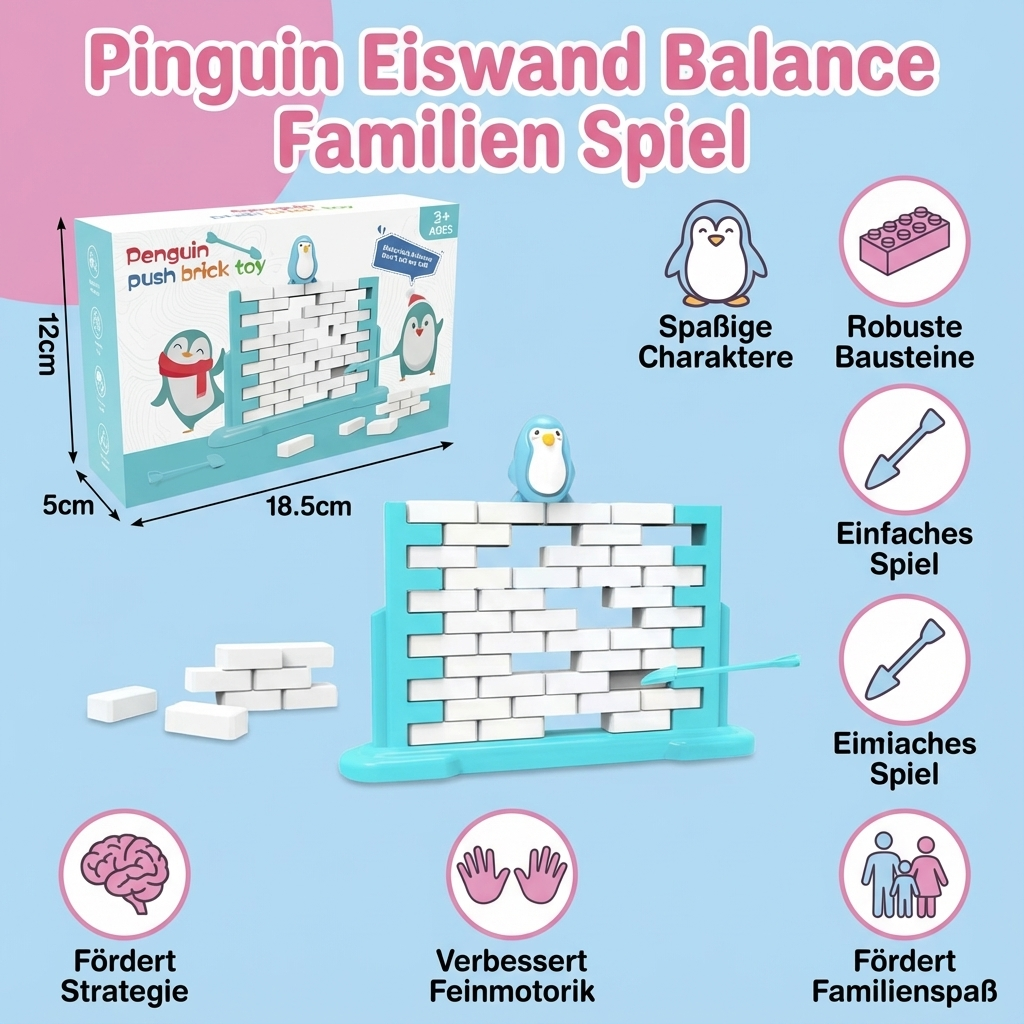 Pinguin Eiswand Balance Familien Spiel