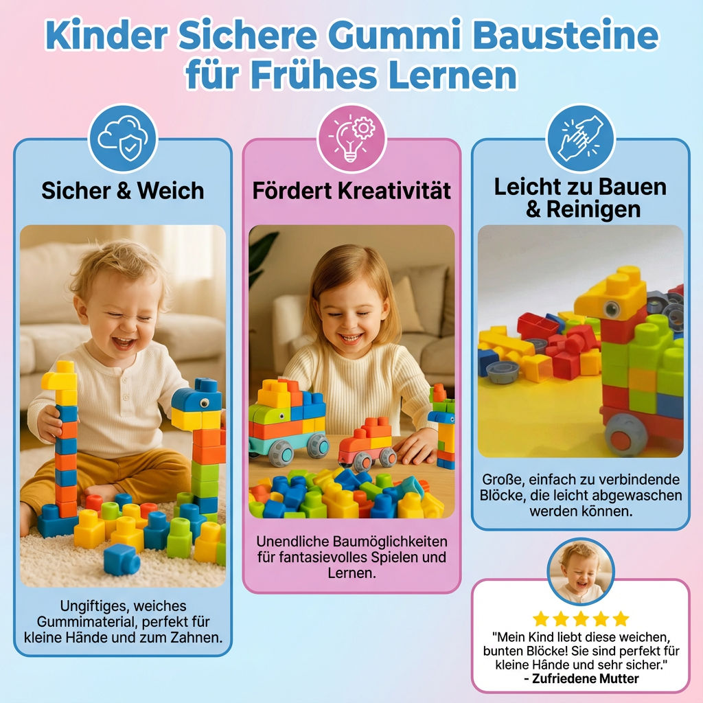 Kinder Sichere Gummi Bausteine für Frühes Lernen