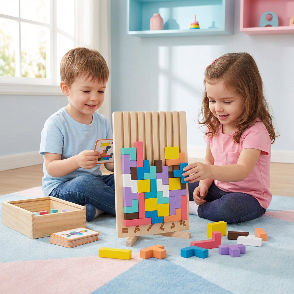 Montessori Holz Baustein und Formen Spiel