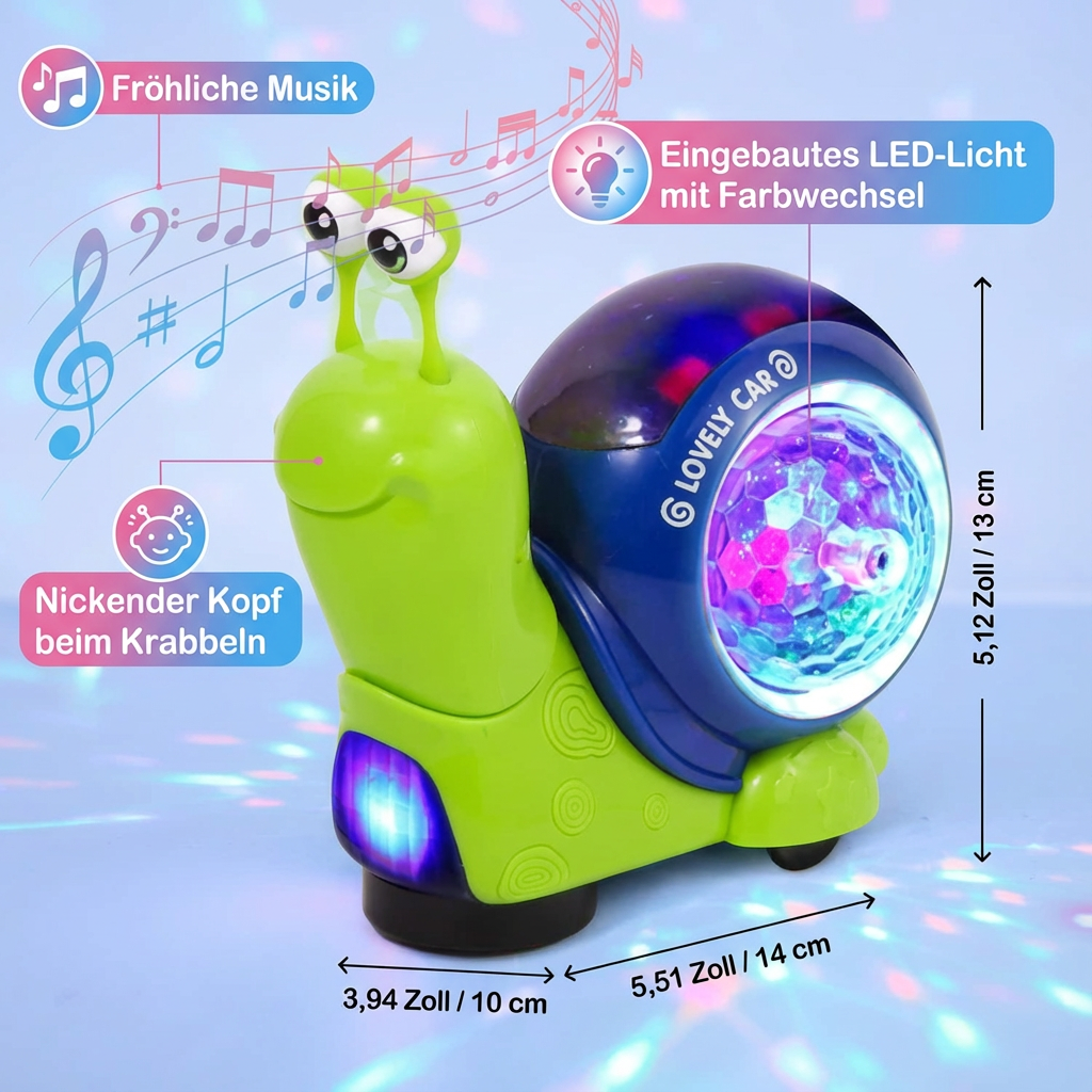 Leuchtende und Musik Spielende Schnecke Krabbelspielzeug