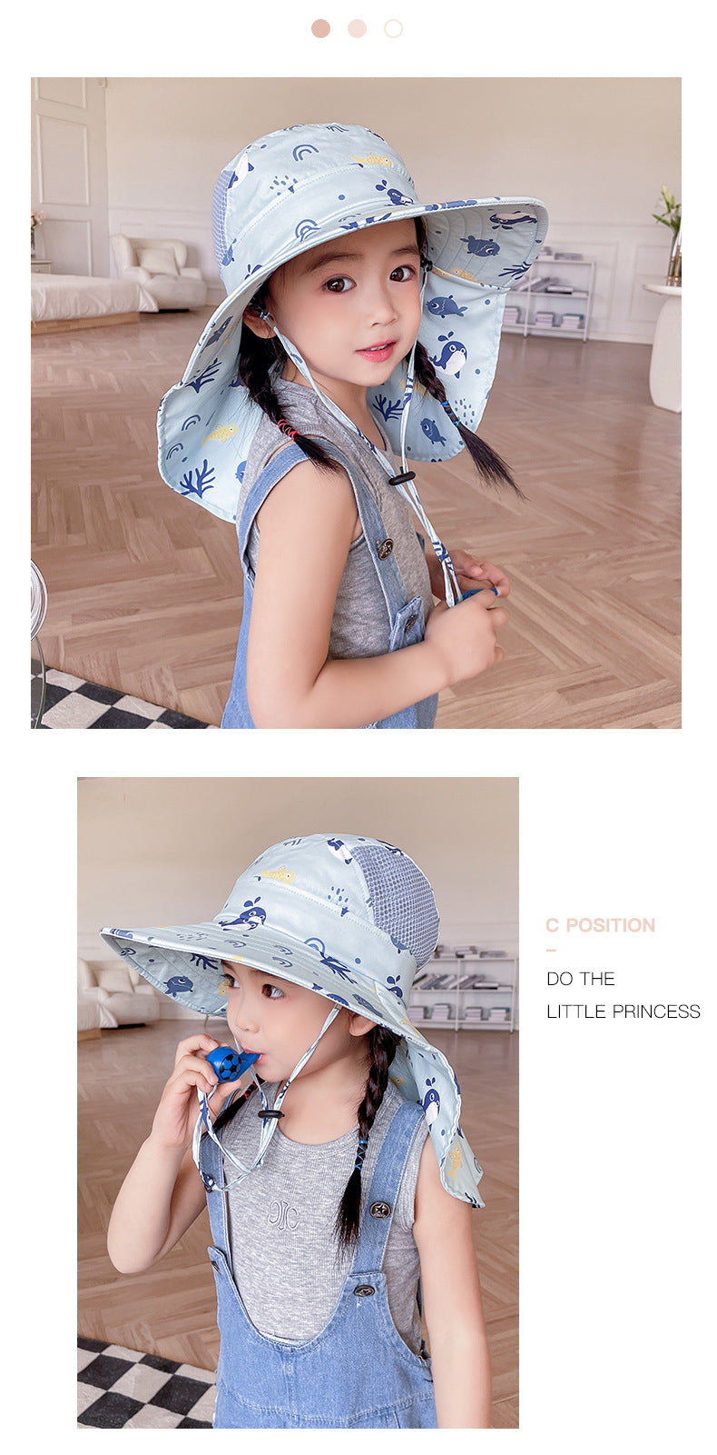 Kinder Sonnenhut mit UPF 50+ - Verstellbare Kinnbänder und Breite Krempe