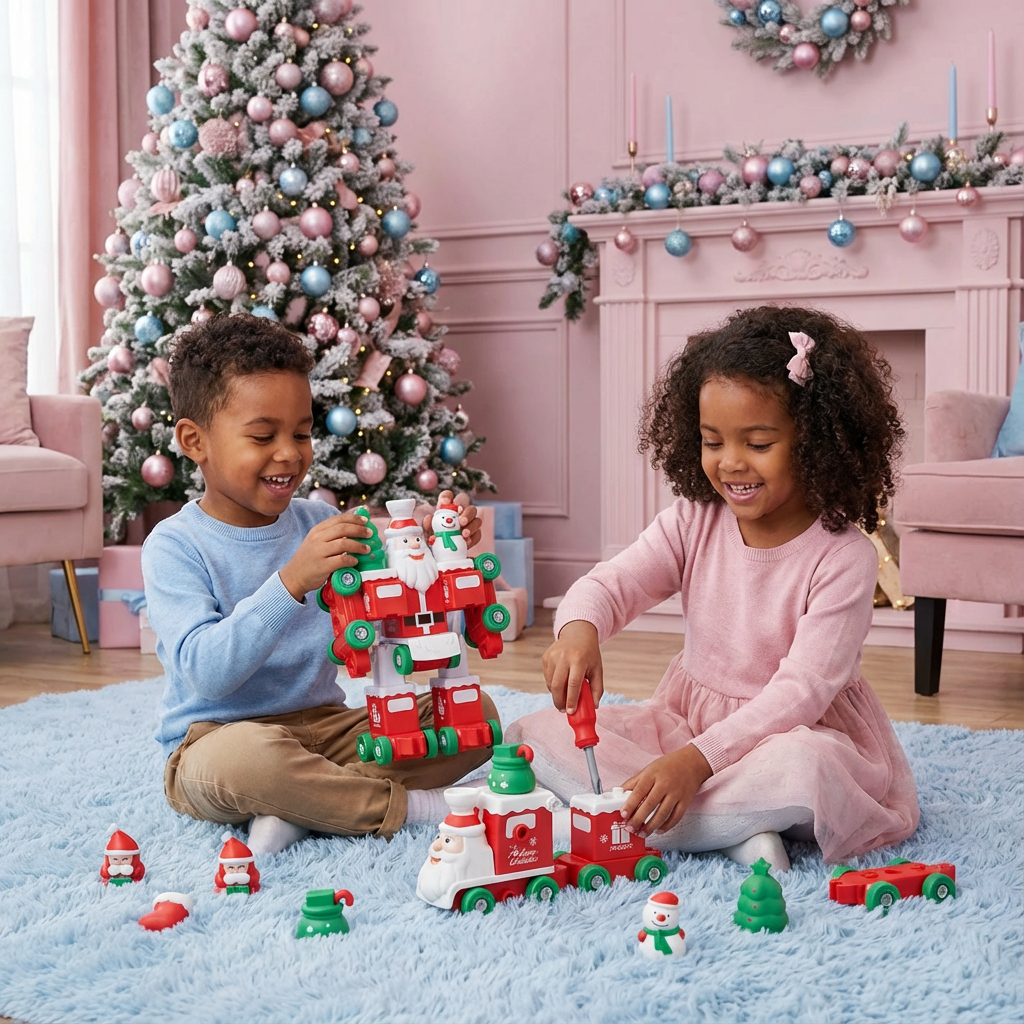 2in1 Transformierender Weihnachtszug und Weihnachtsmann Roboter