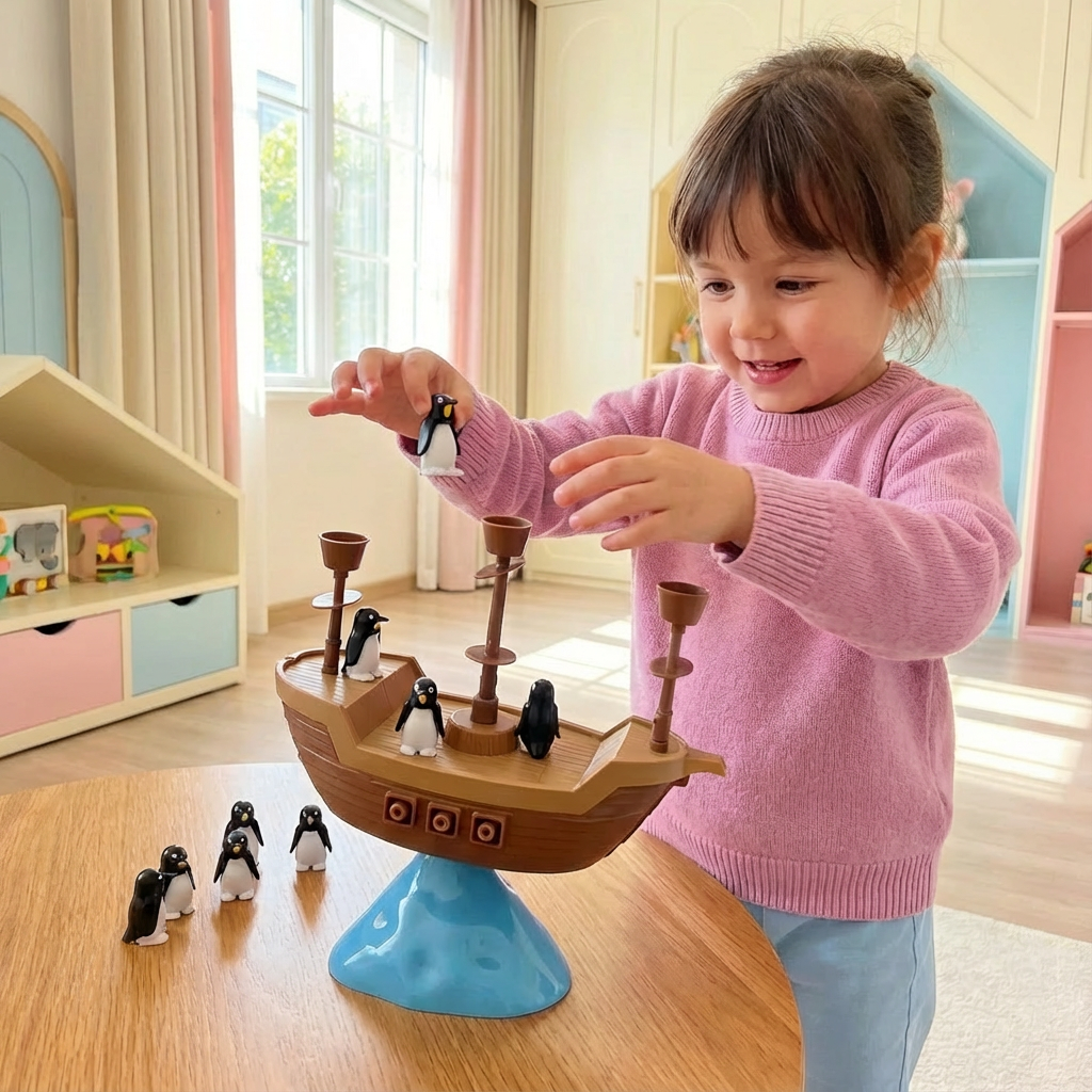 Pinguin Piraten Schiff Gleichgewichtsspiel