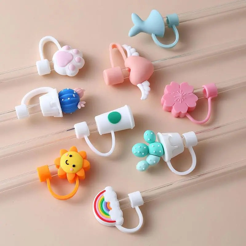 Trinkhalm Deckel & Deko Aufsätze aus Silikon