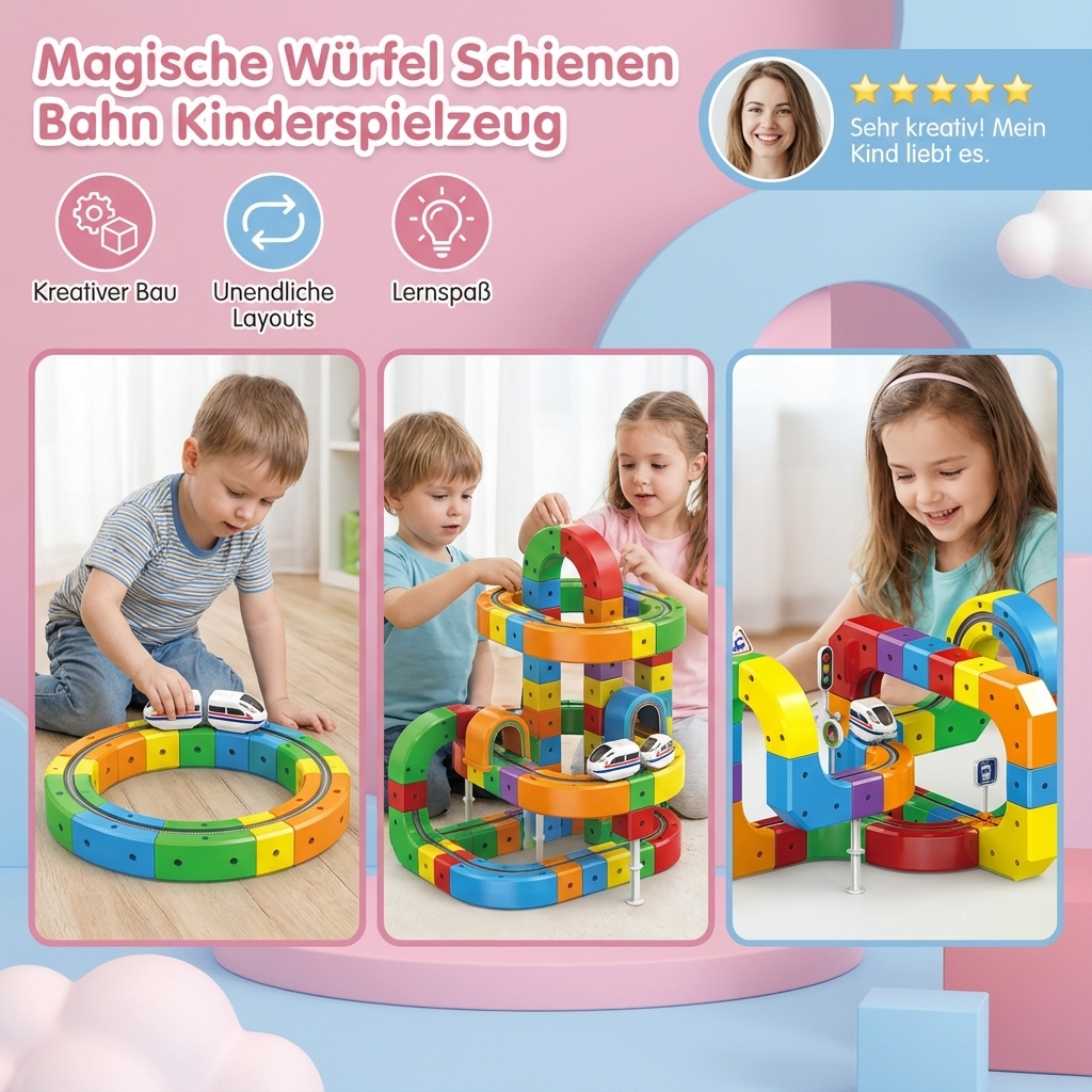 Magische Würfel Schienen Bahn Kinderspielzeug