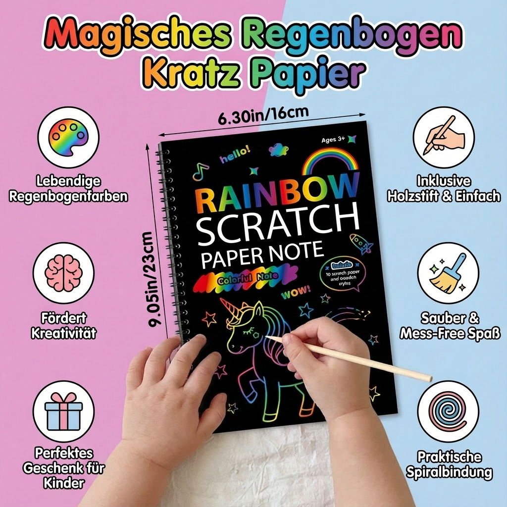 Magisches Regenbogen Kratz Papier