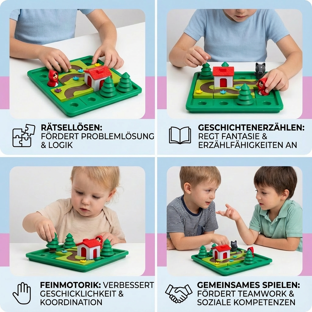 Montessori Rotkäpchen Puzzle und Geschicklichkeitsspiel