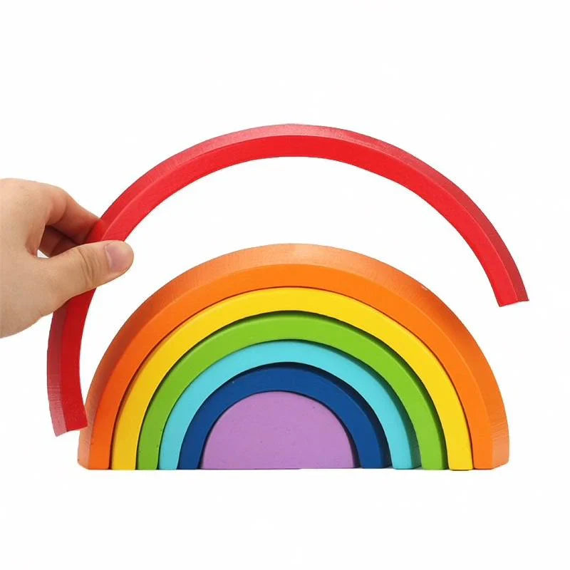 Holz-Regenbogen Stapelspiel – Montessori Lernspielzeug