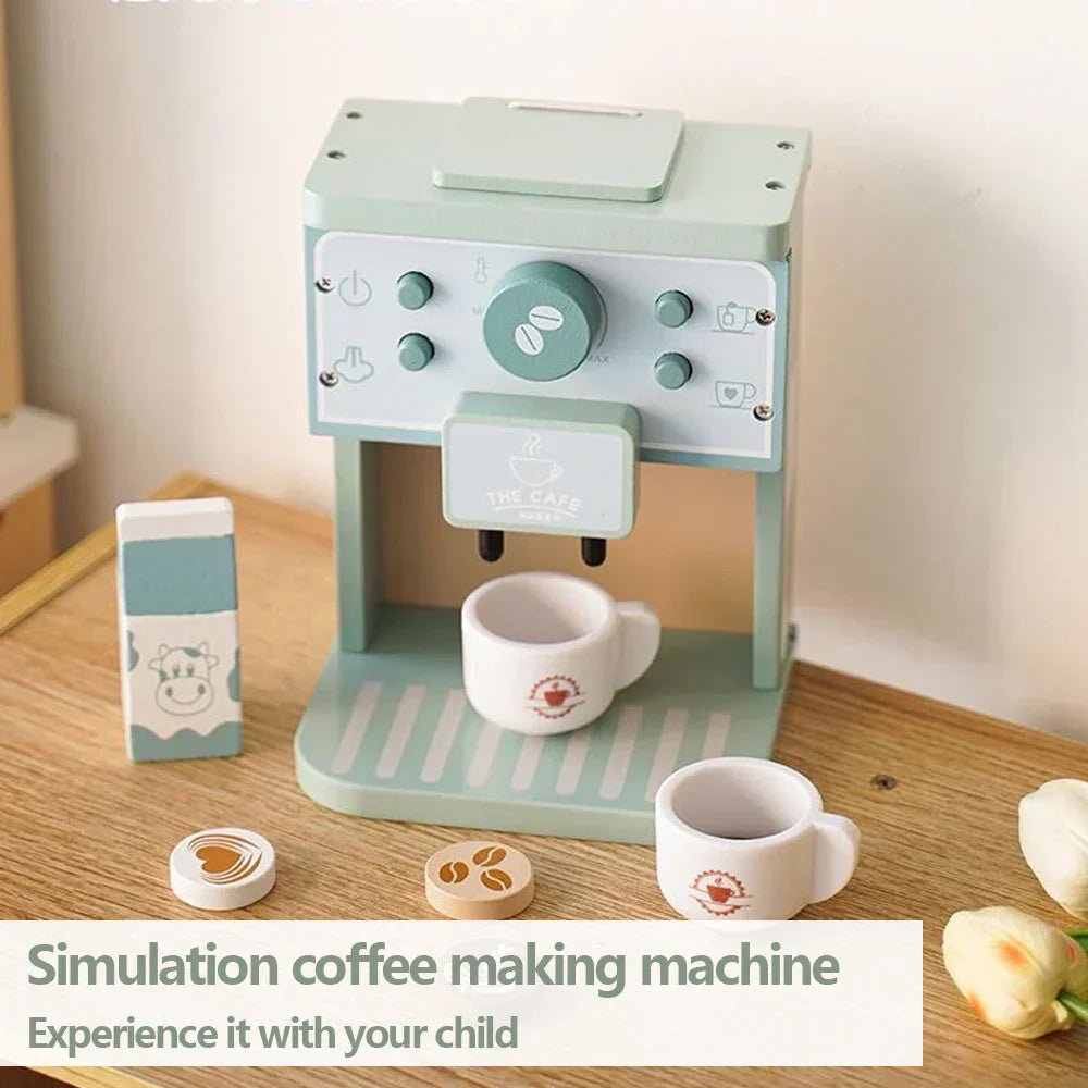 Kinder-Kaffeemaschine aus Holz – Espresso-Spielset für kleine Baristas