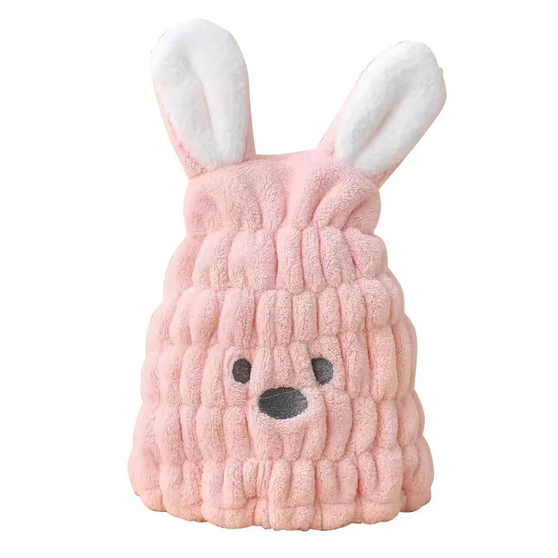 Kuschelig & Schnell – Saugfähige Hasenohren-Haartrockenkappe