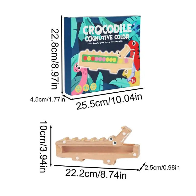 Krokodil-Farbspiel – Lernspiel mit Sortierkarten und Holzspielzeug