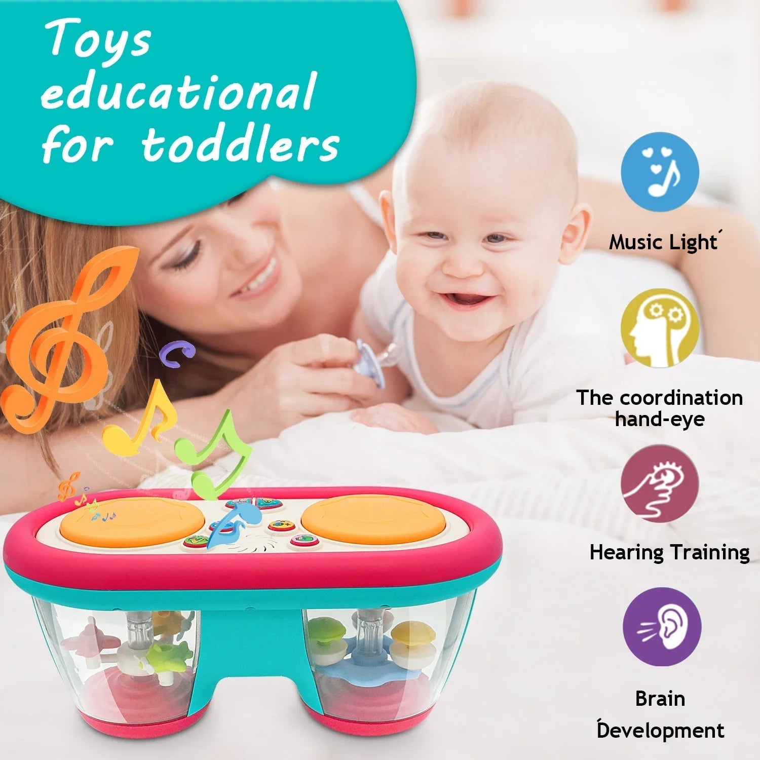 Rhythmus-Spaß – Baby-Trommel-Set Mit Licht & Musik