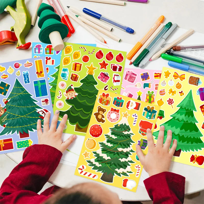 DIY Weihnachtsbaum Sticker Set – Kreatives Basteln für Kinder