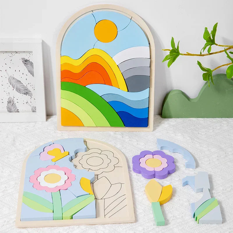 Magische Regenbogen-Puzzleblöcke