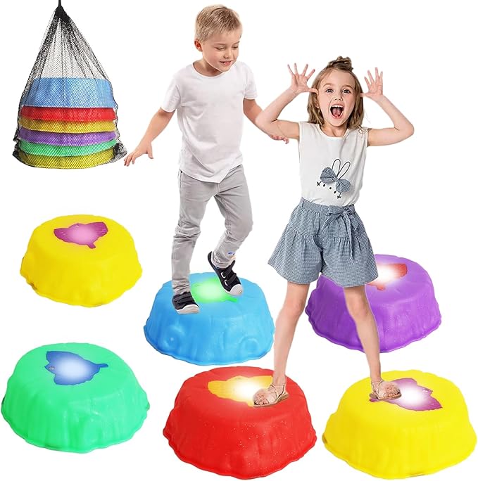 Springen & Balancieren - Leuchtende Balance-Steine für Kinder