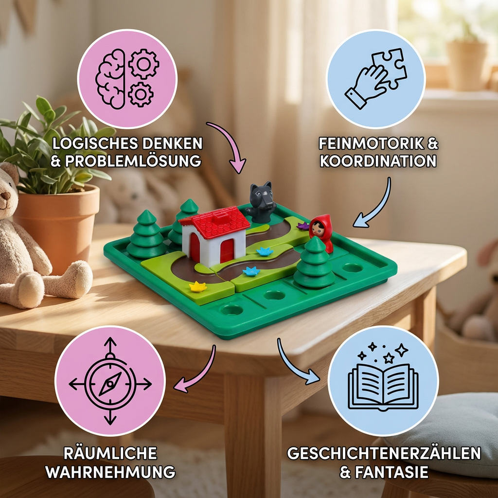 Montessori Rotkäpchen Puzzle und Geschicklichkeitsspiel
