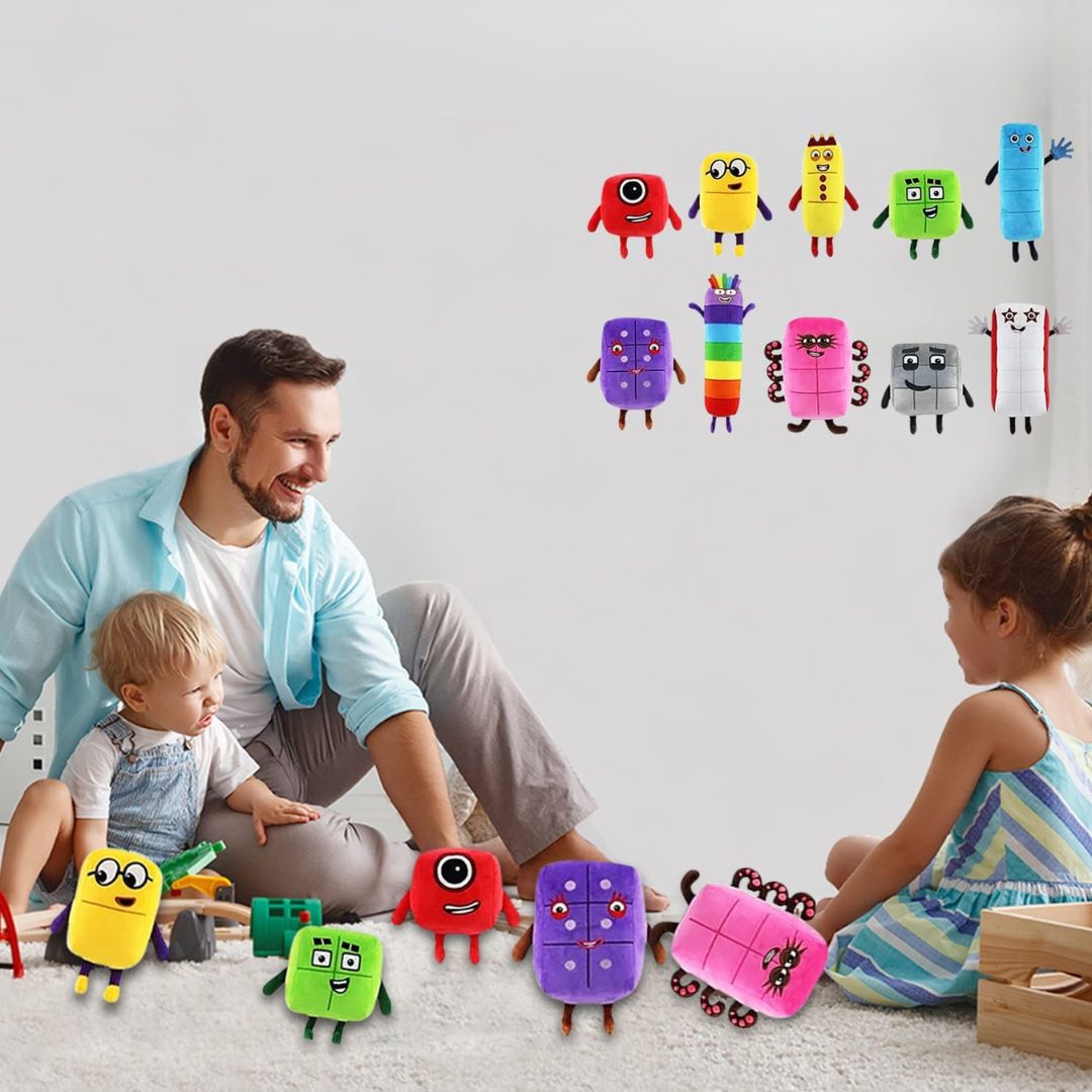 Lernfähige Zahlen Kuscheltiere