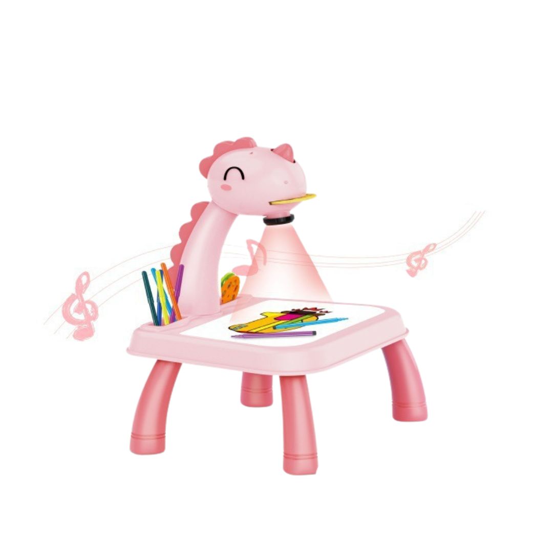 Kreativer Zeichentisch mit Beamer