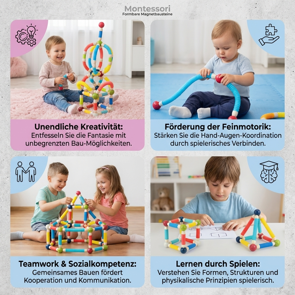 Montessori Formbare Magnetbausteine