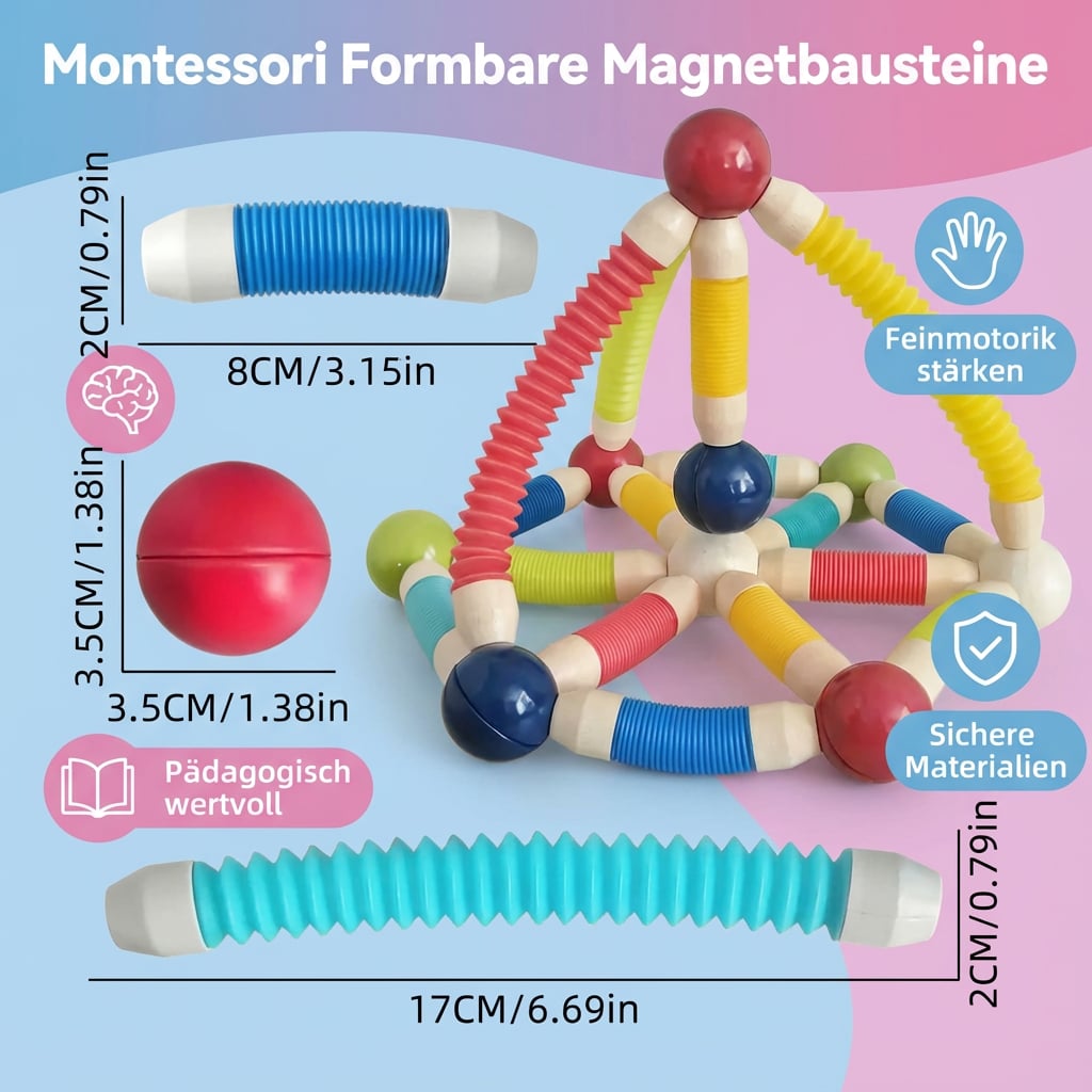 Montessori Formbare Magnetbausteine