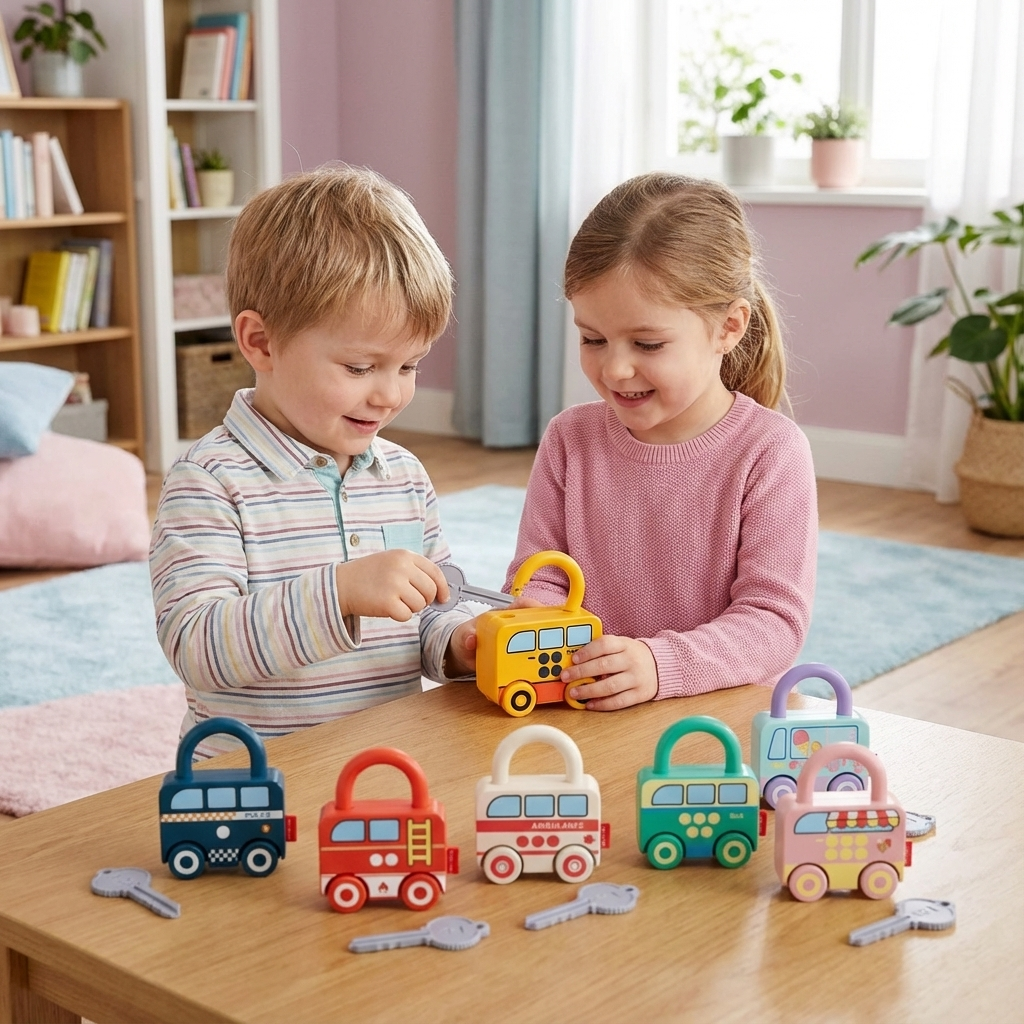 Montessori Schlüssel Schloß - Muster und Farben Spielzeug