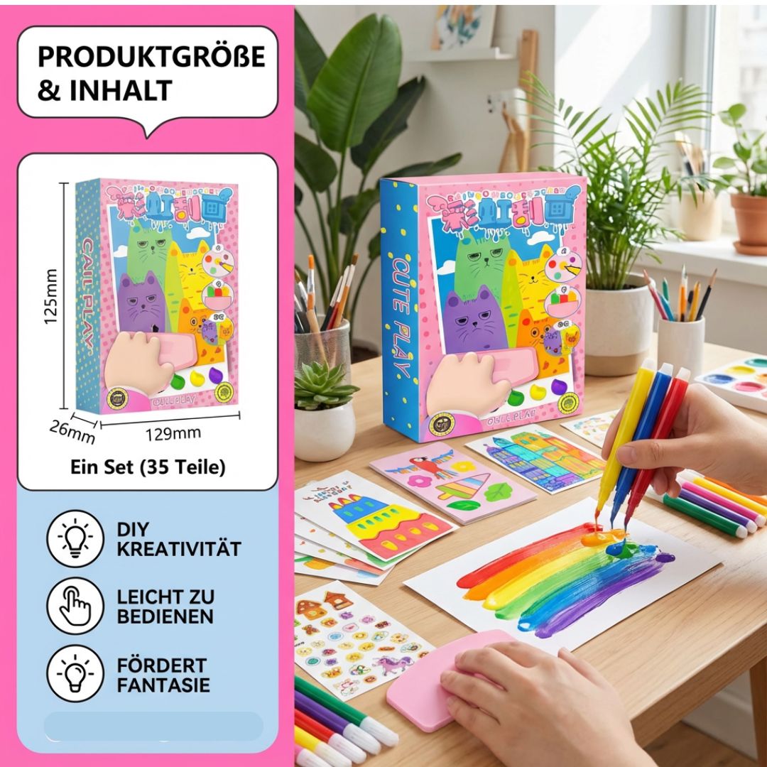 Kreatives Regenbogen Farben Schmierkunst Set