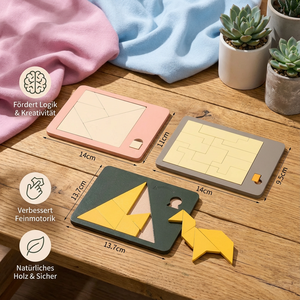 Tangram Rätsel Puzzle Spiel aus Holz