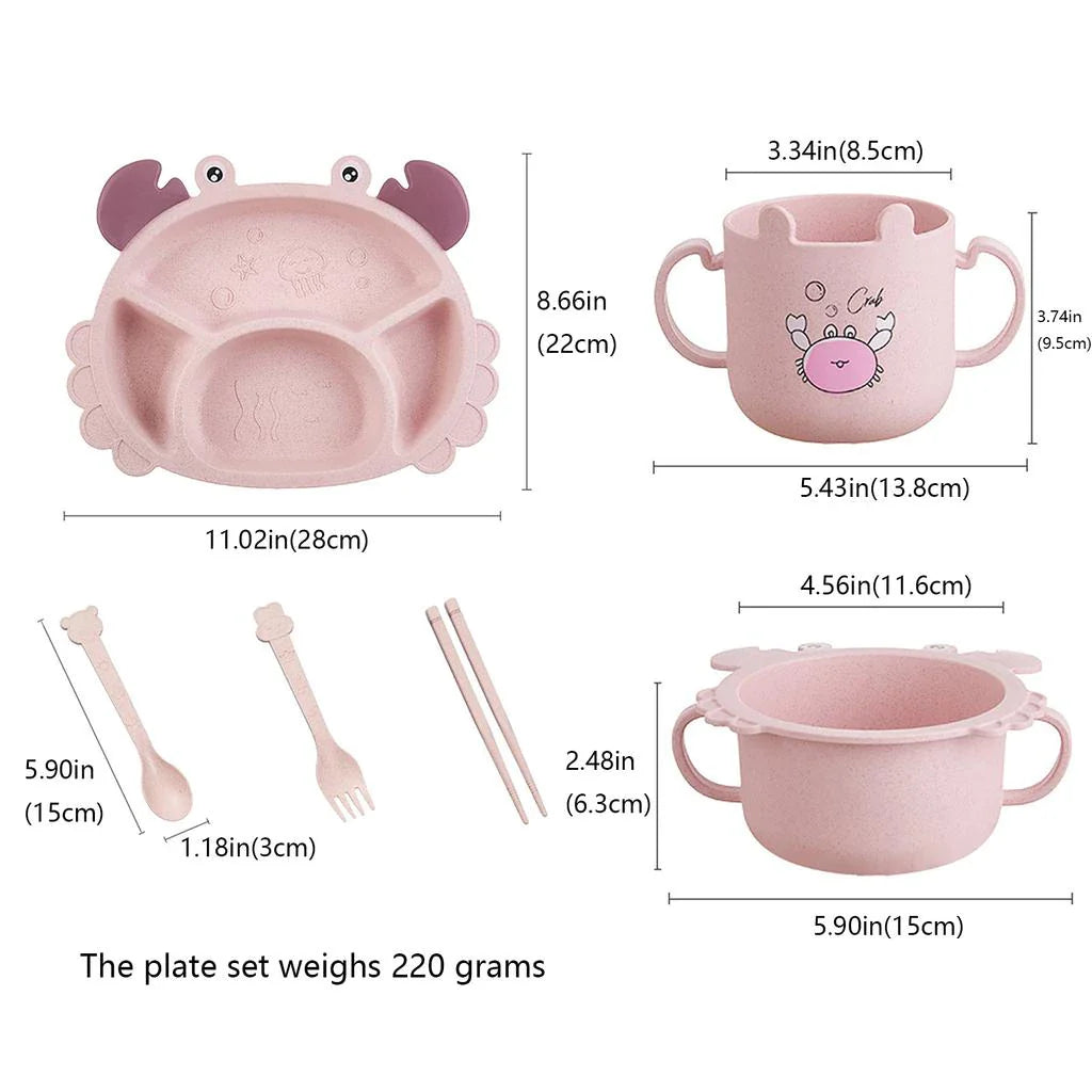Kinder Essgeschirr Set – 6-teiliges Set – Crab Design