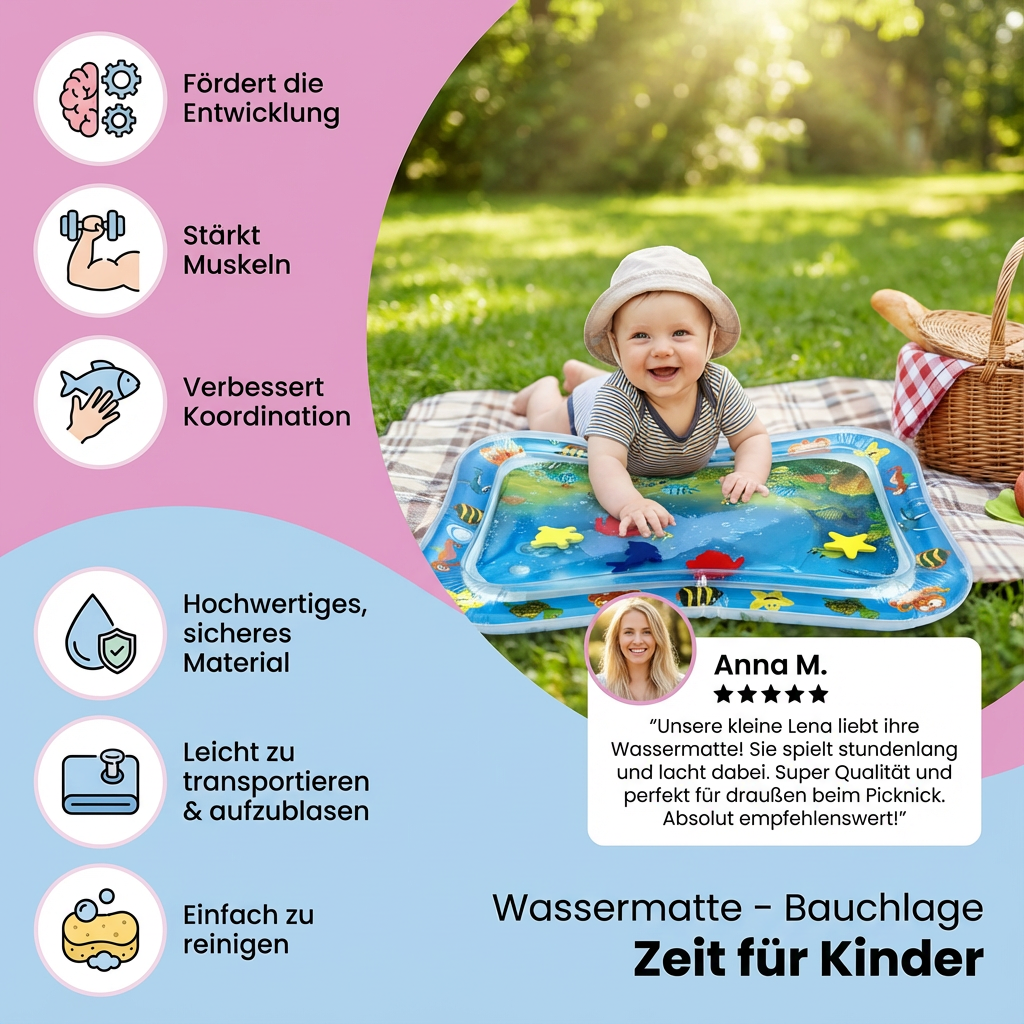 Wassermatte – Bauchlage Zeit für Kinder