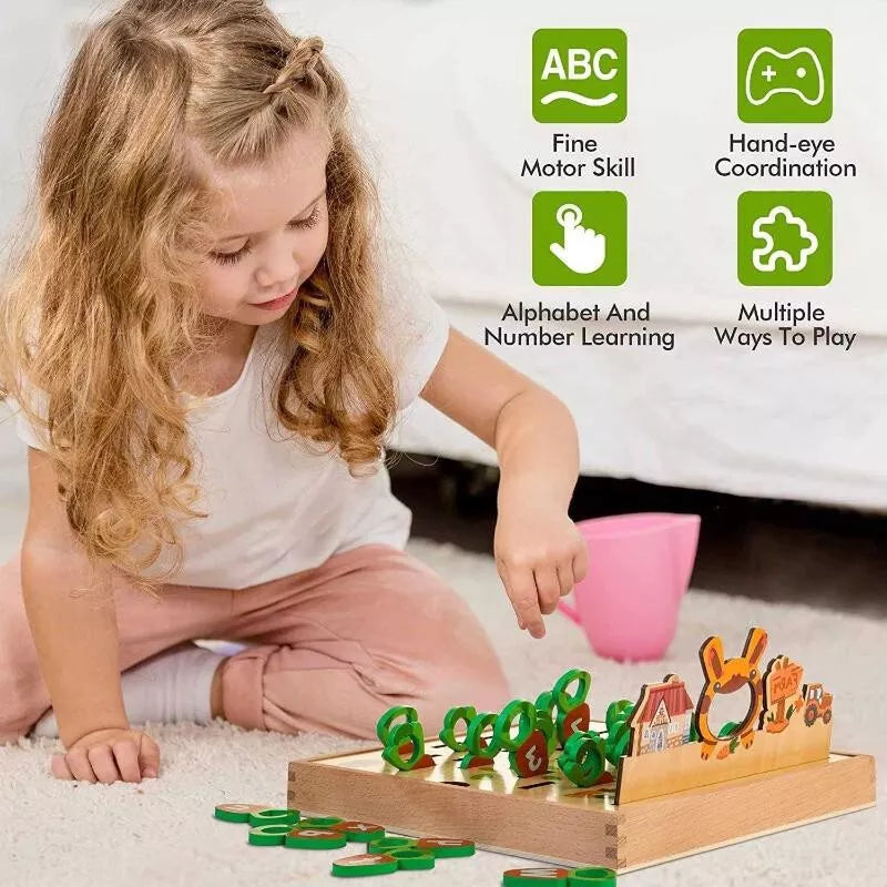 Buchstabenspaß – Karotten- Lernspiel Aus Holz