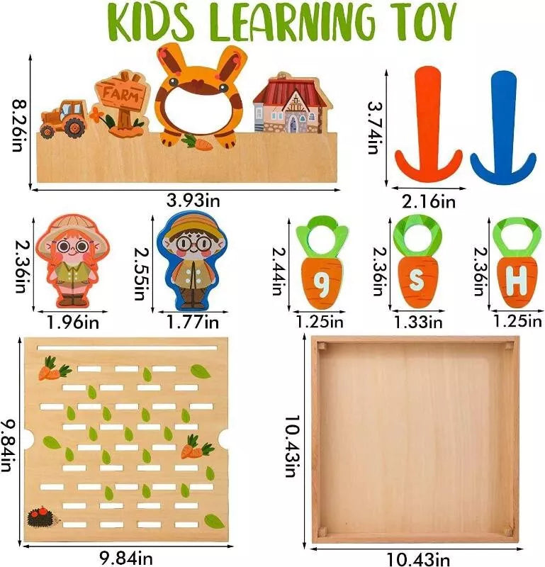 Buchstabenspaß – Karotten- Lernspiel Aus Holz