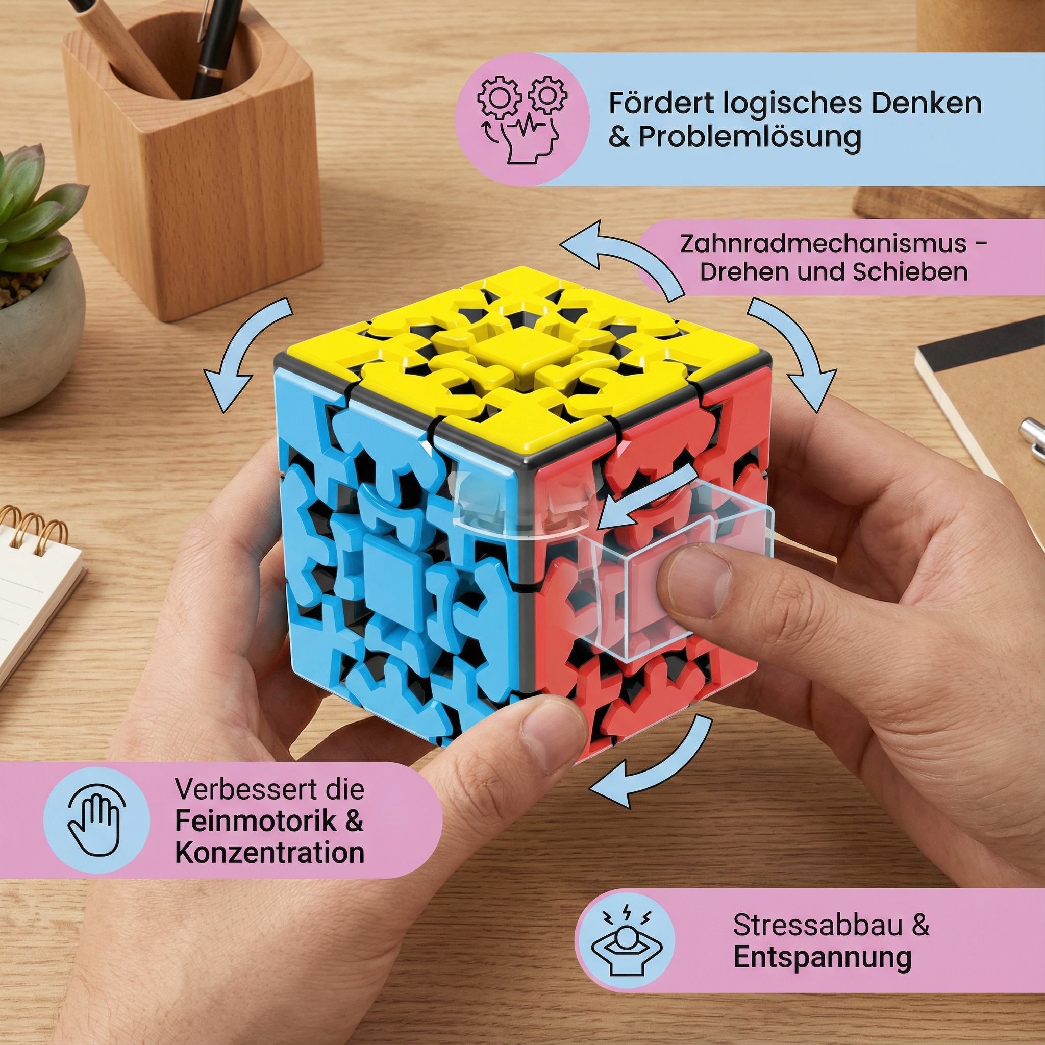 Zahnrad-Zauberwürfel 3×3×3 – Mechanisches Logikspiel
