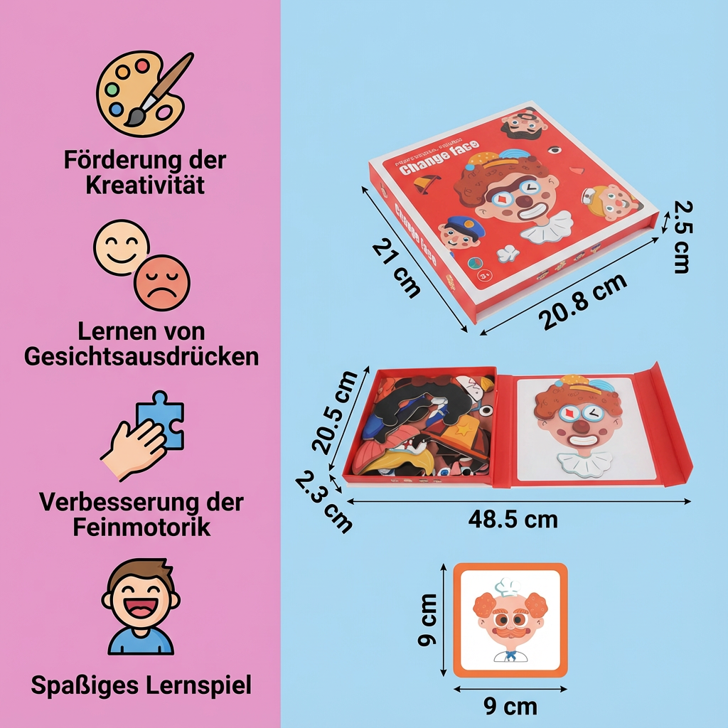 Pädagogisches Gesichtsausdruck Lern Puzzle für Kinder