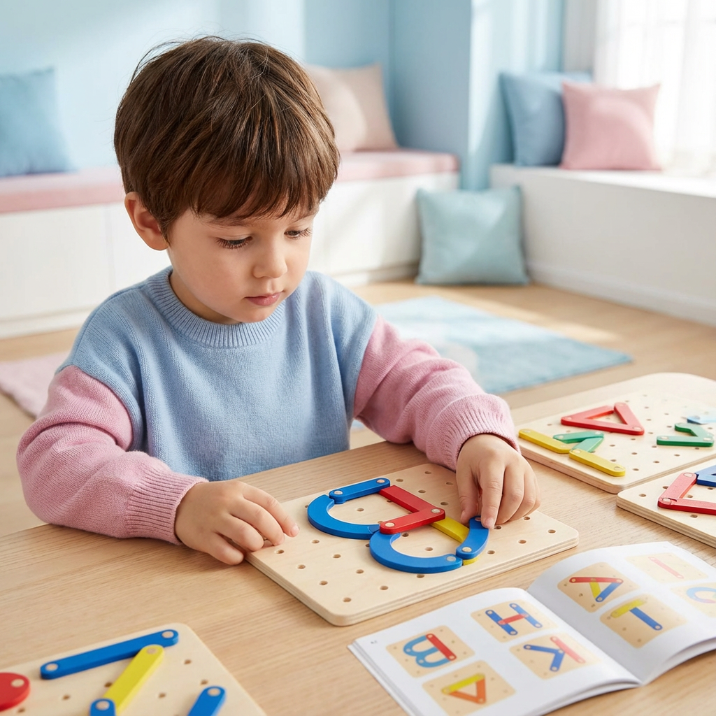 Kreatives Buchstaben Zahlen und Formen Lernbrett