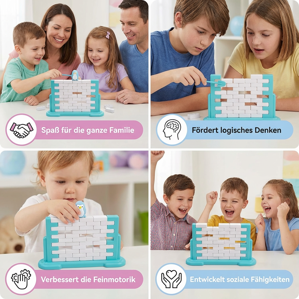 Pinguin Eiswand Balance Familien Spiel