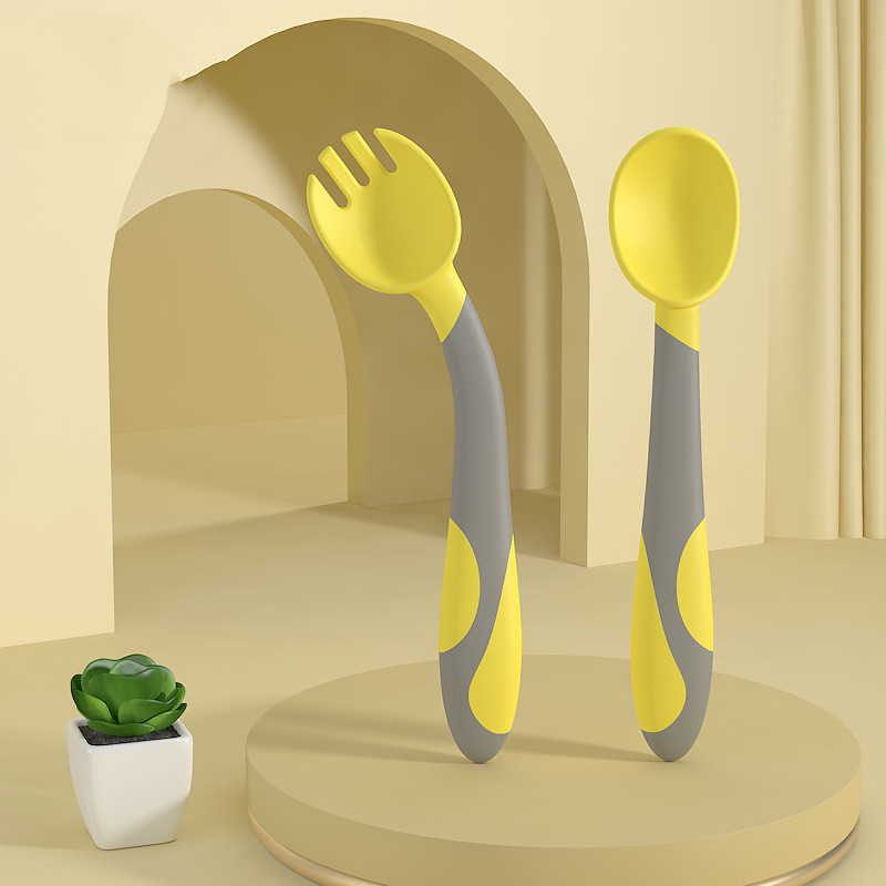 Kinder Löffel und Gabel Set – Rutschfestes Baby Besteck mit ergonomischem Griff